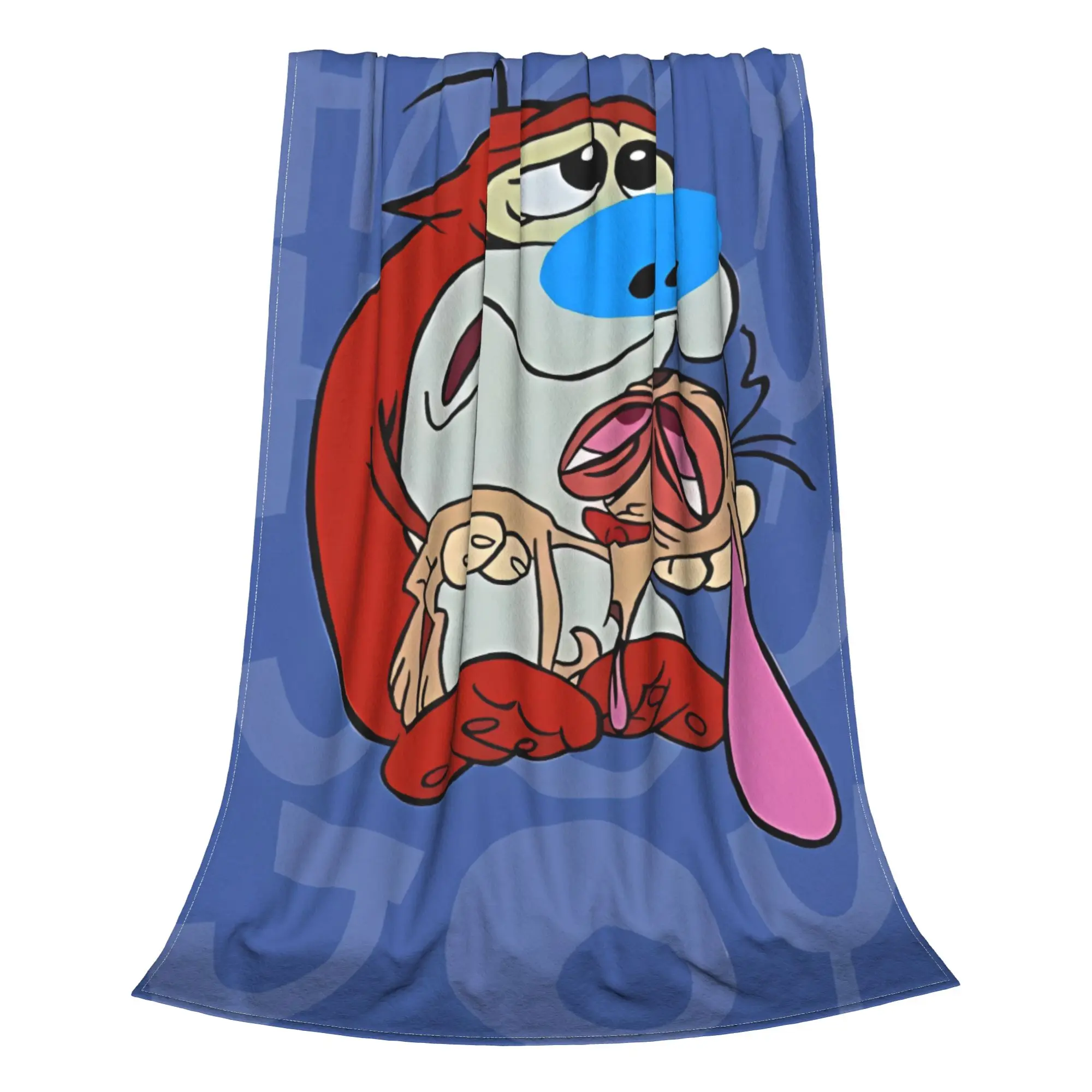 1PC Happy Joy Ren & Stimpy Home Room Decorations Winter Blankets For Adults Bedding Home Interior Sofa Knee