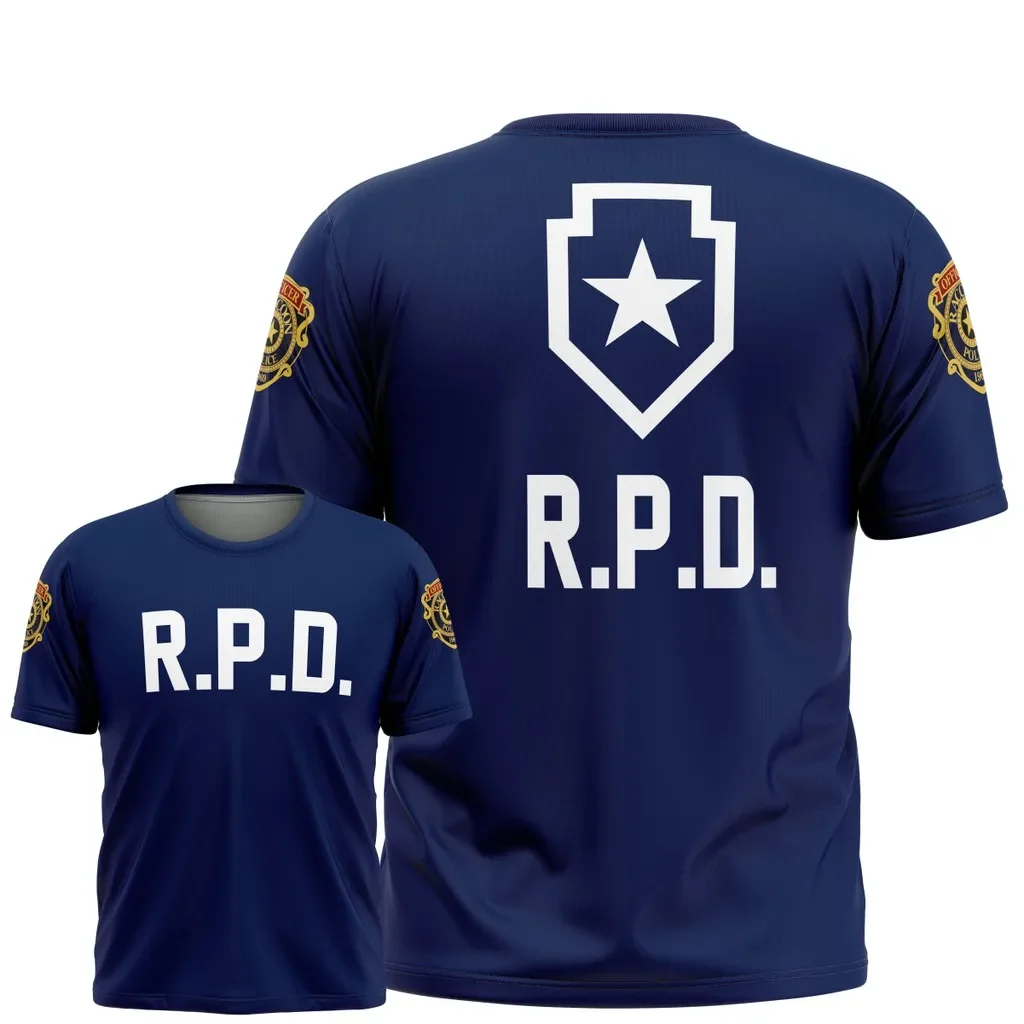 الشر المقيم r.p.d. camiseta con insignia de desen de Policía Mapache، ropa cosplay de alta quality، moda، souper grande