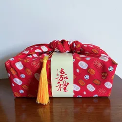 70x70cm Japanese Handkerchief Furoshiki Pastoral Floral Bento Wrapping Cloth New Year Wedding Festival Gifts Package Kerchief