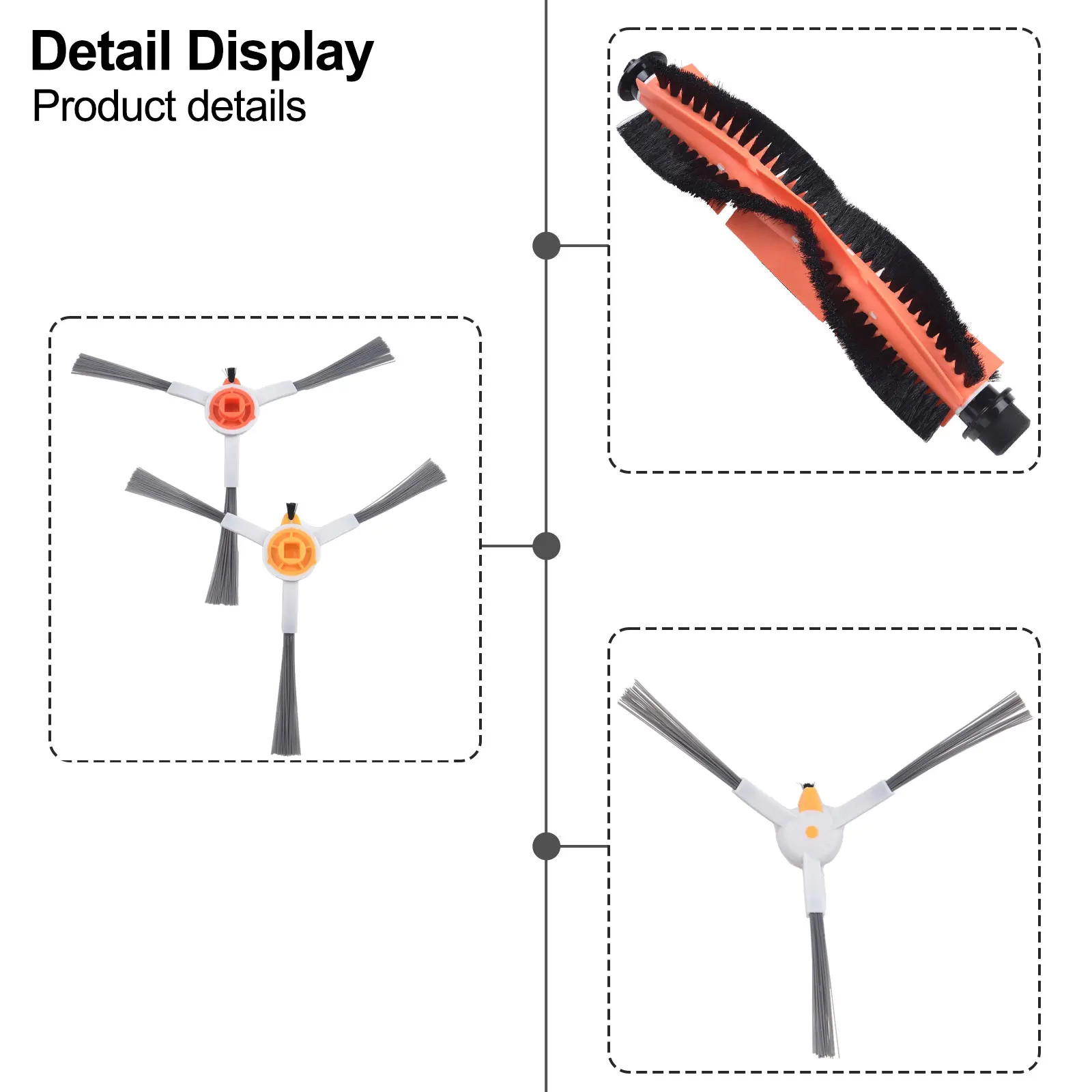 Kit de brosse latérale centrale pour aspirateur robot ABIR, pièces de rechange, accessoires ménagers pour livres, X6, X8