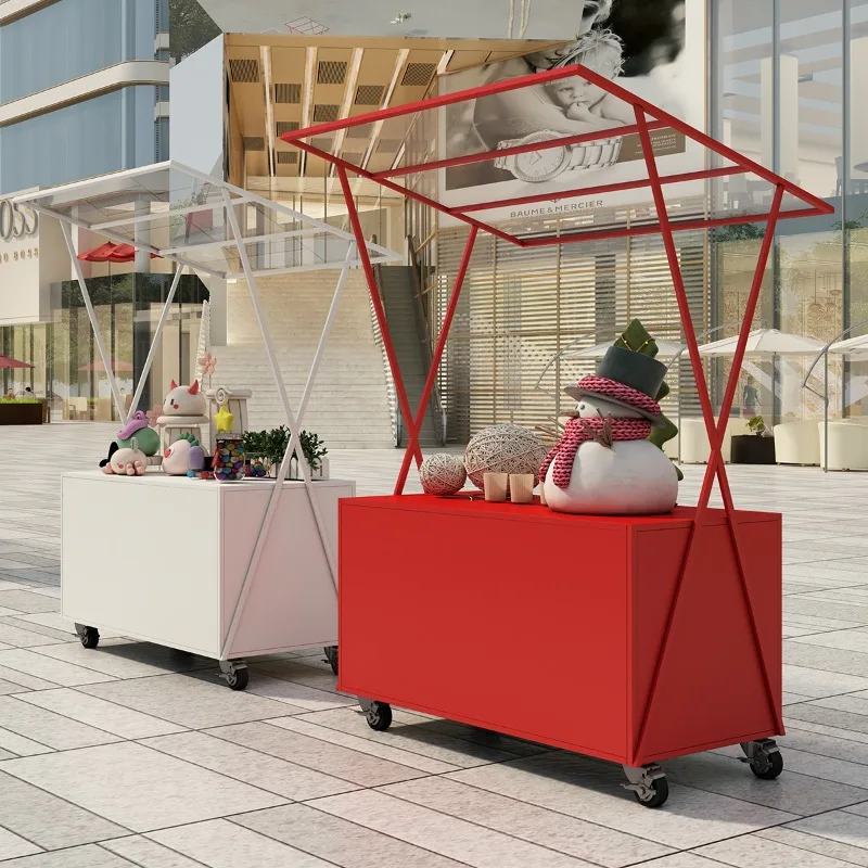 

Market stall cart Snack mobile trolley