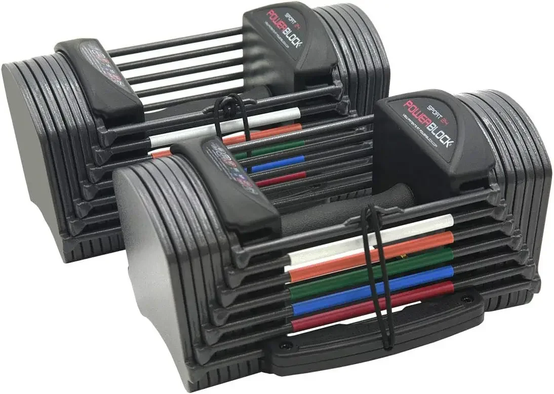 24 Adjustable Dumbbells, Sold in Pairs, 3-24 lb. Dumbbells, Durable Steel Build, Innovative At Home Workout