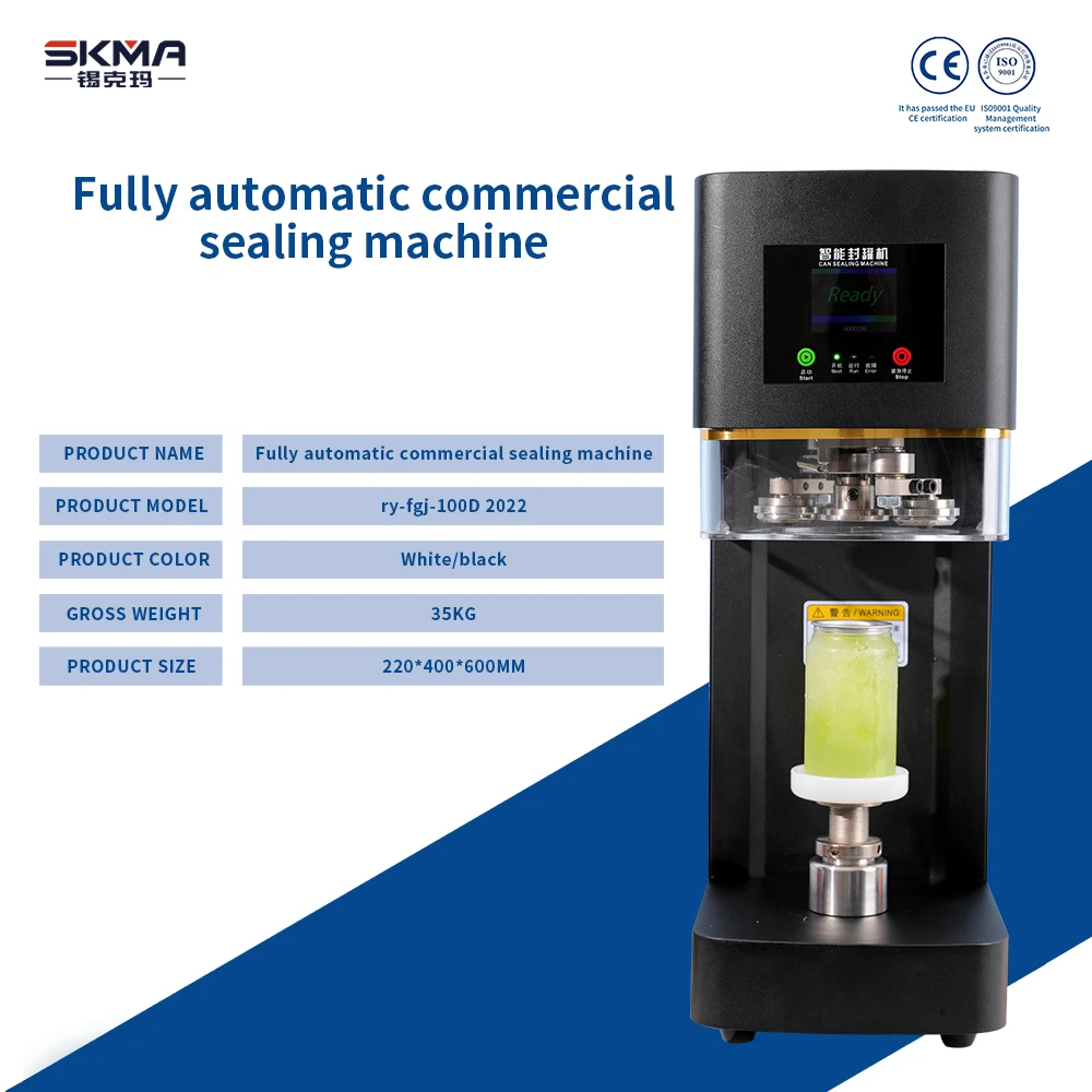 CE Certification Portable High Efficiency Automatic Beverage Soda Milkshake Pop Can Sealing Machine With Paper Packaging