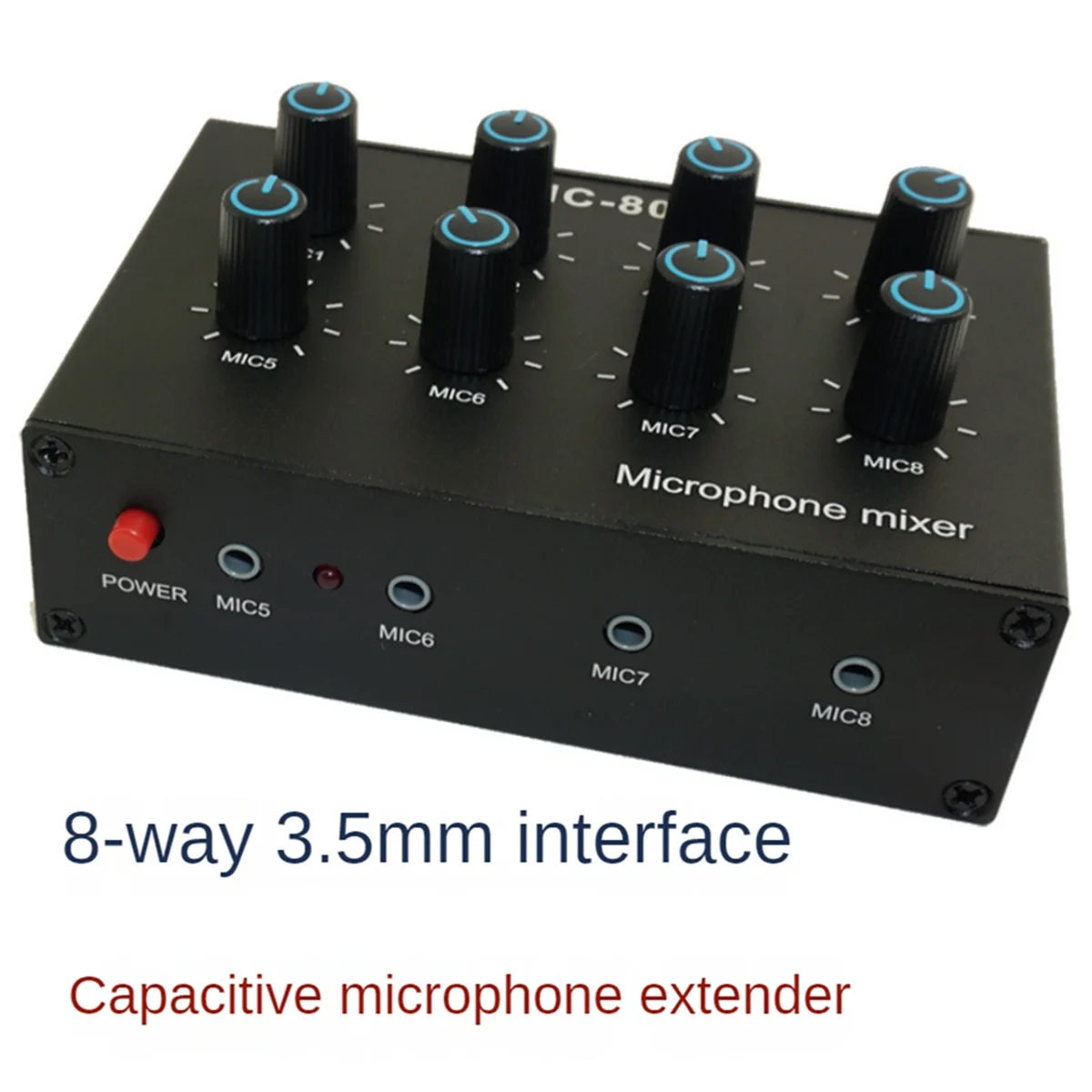 -801 Condensator Microfoon Expander 8 Kanaals 3.5Mm Microfoon Mixer Multi-Channel Ingang Expander Hub