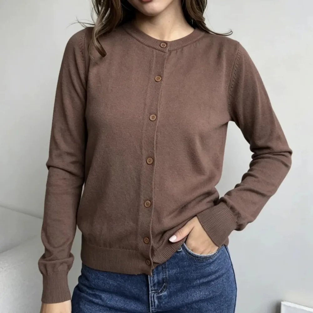 MsChuh Autumn Women's Clothing Solid Color Slim Sweater Cardigans All-match Simple Style Temperament Fashion Casual Comfortable