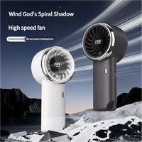 MEET SUN 199 Speed Portable Handheld Fan Battery Operated Cooling Fan Adjustable Small Desktop Fan With Digital Display