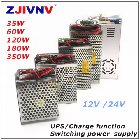 ZJIVNV UPS/Charge Function Switching Power Supply SC-35W SC-60W SC-120W SC-180W 12V 24V Monitor 110/220v AC/DC Battery Charger