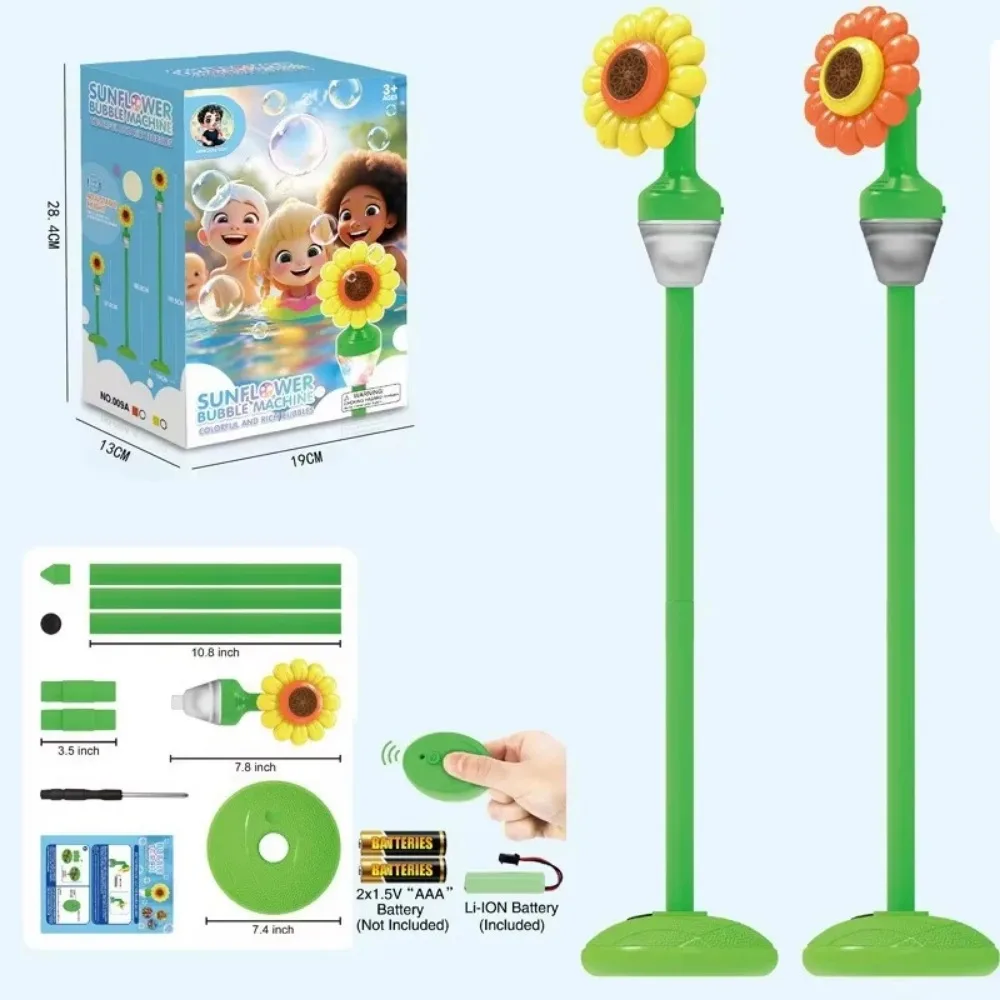 

Electric Sunflower Bubble Machine Outdoor Street Lamp Remote Controlled Bubbles Blowing Christmas Gifts with Adjustable Height