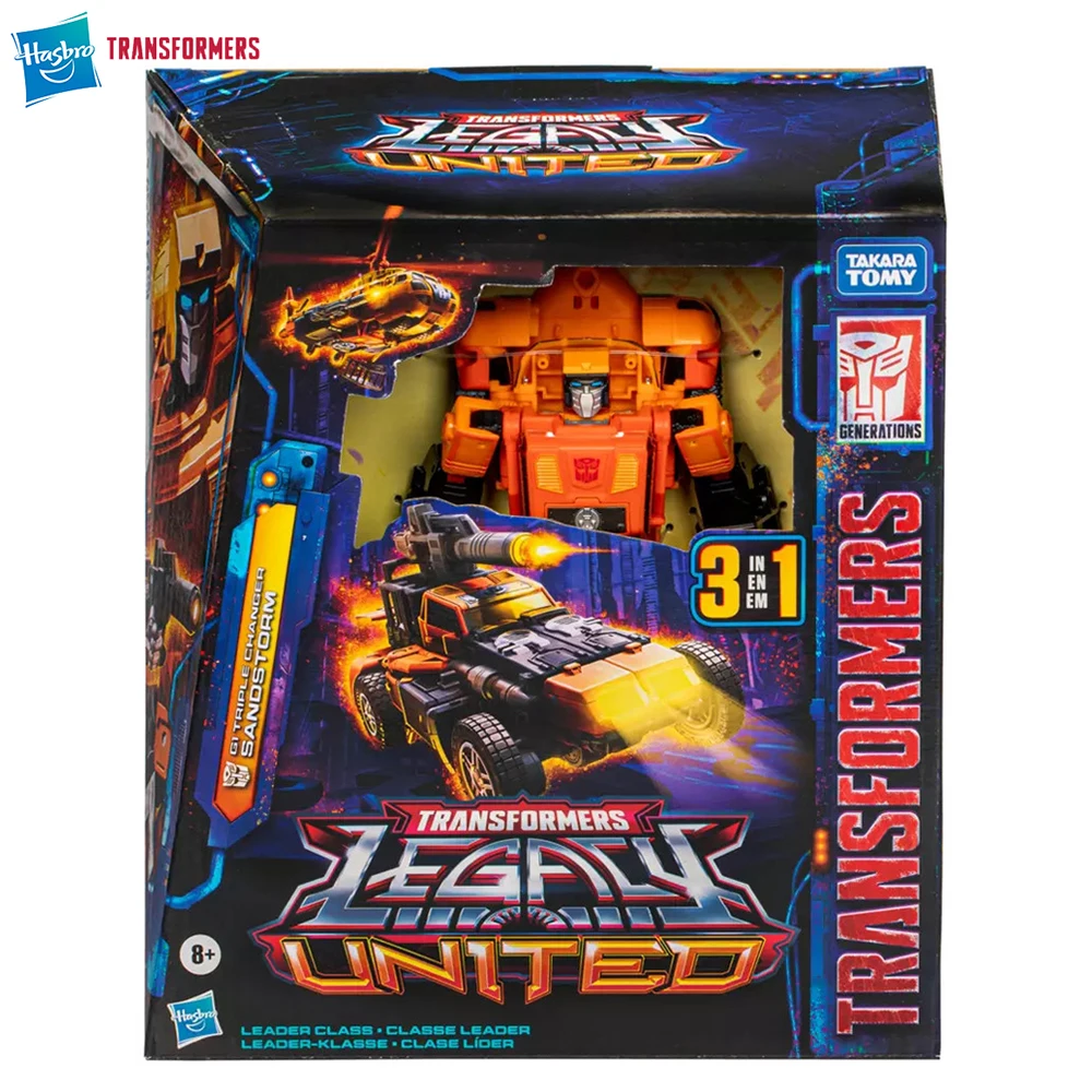 

[In-Stock] Hasbro Transformers Legacy United G1 Triple Changer Sandstorm 19cm Leader Class Anime Action Robot Model Figure Toys