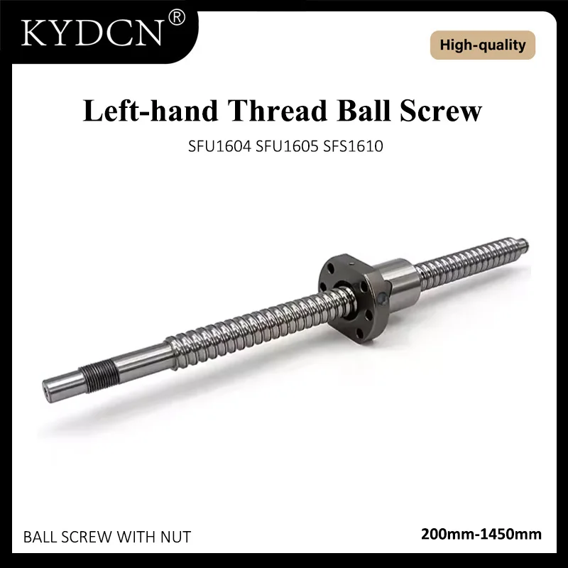 SFUL1604 SFUL1605 SFUL1610 Left Hand Thread Ball Screw C7 Cold Rolled 200-1450mm For CNC Machine