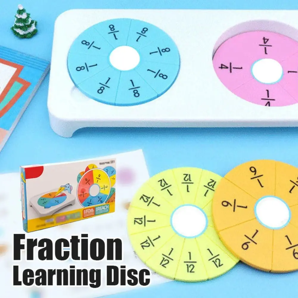 Addition and Subtraction Combination Fraction Learning Disc Fraction Concepts Mathematical Fraction Puzzle