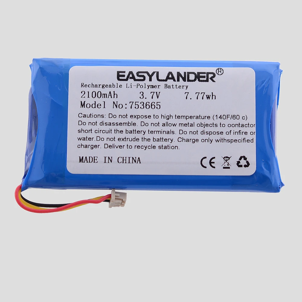 5Pcs 753665  3.7v 2100mAh DF13 1.25mm 3Pin Plug  Rechargeable Li-Polymer Li-ion Battery For  Flipper zero  GPS DVR