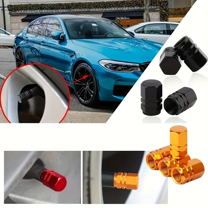 

Aluminum Alloy Wheel Valve Stem Covers Waterproof For Vehicles Tyres Car Accessories Suitable