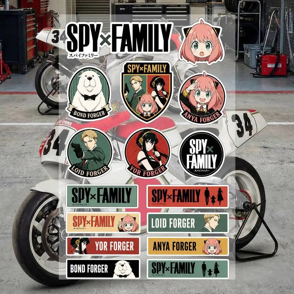 Autocollants esthétiques SPY x FA-MILY, autocollants en PVC imperméables pour voiture, moto, skateboard, casque, carnet