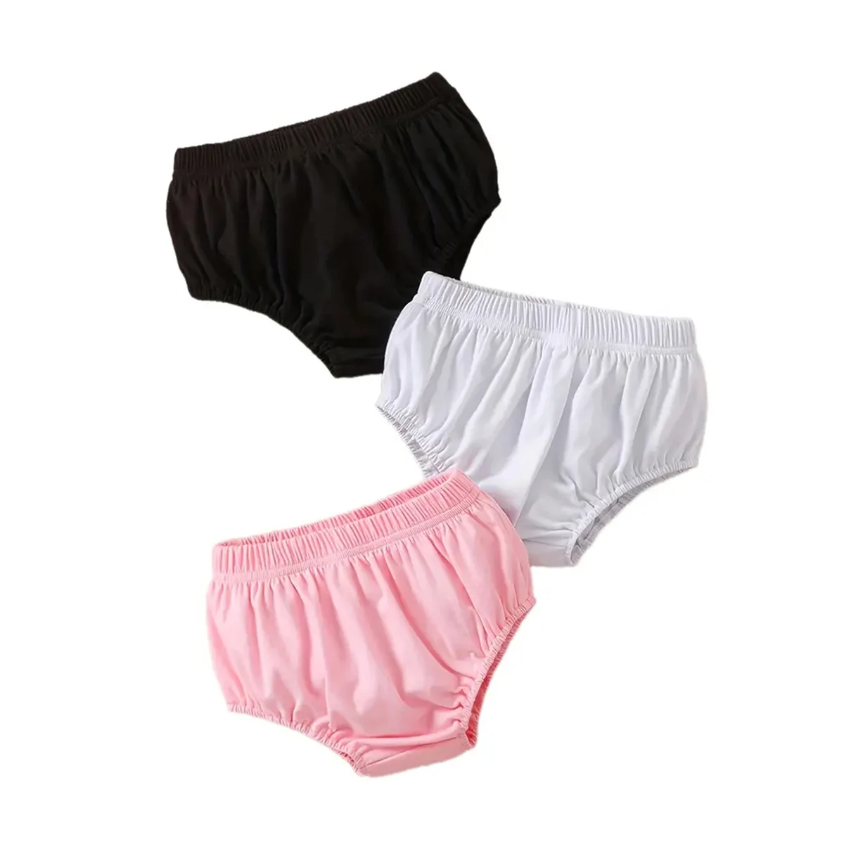 

3 шт., однотонное нижнее белье для малышей, мягкие хлопковые чехлы для подгузников унисекс для маленьких девочек и мальчиков, шаровары