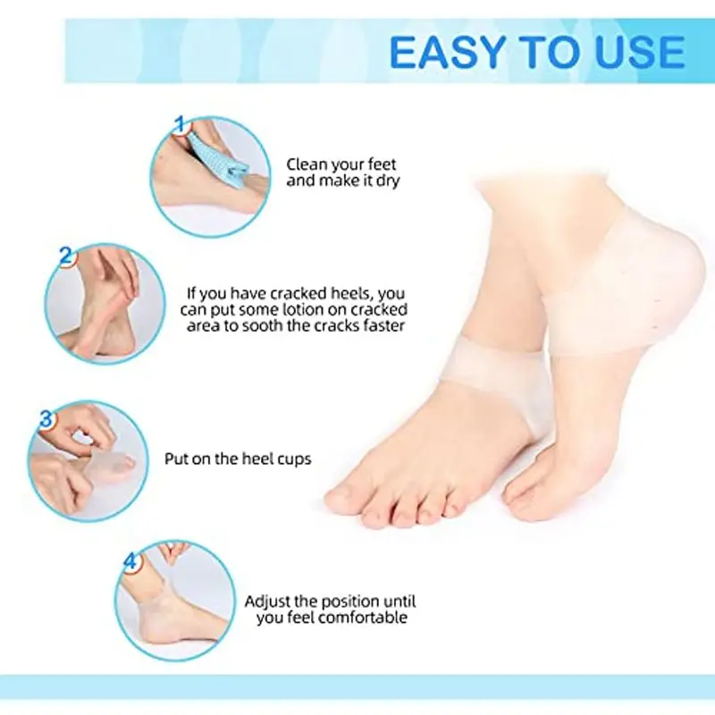 Gel Silicone Heel Protector Heel Cups Spurs Cracked Plantar Fasciitis Gel Heel Pads Sleeve Socks Feet Care Foot Care Insoles image 5