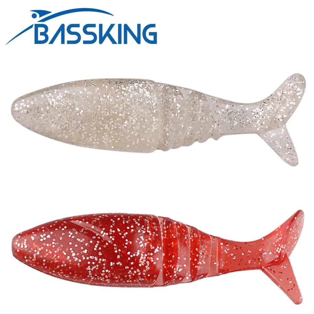 BASSKING 75mm 7.3g Fish Shape Artificial Soft Fishing Lures Wobblers Fishing Soft Baits Silicone Shad Worm Bass Baits