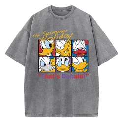 Donald Duck The Sunmmer Holiday Woman Tshirt Summer American Retro Cotton Medium Strecth T-Shirt High Street O-Neck T-Shirts