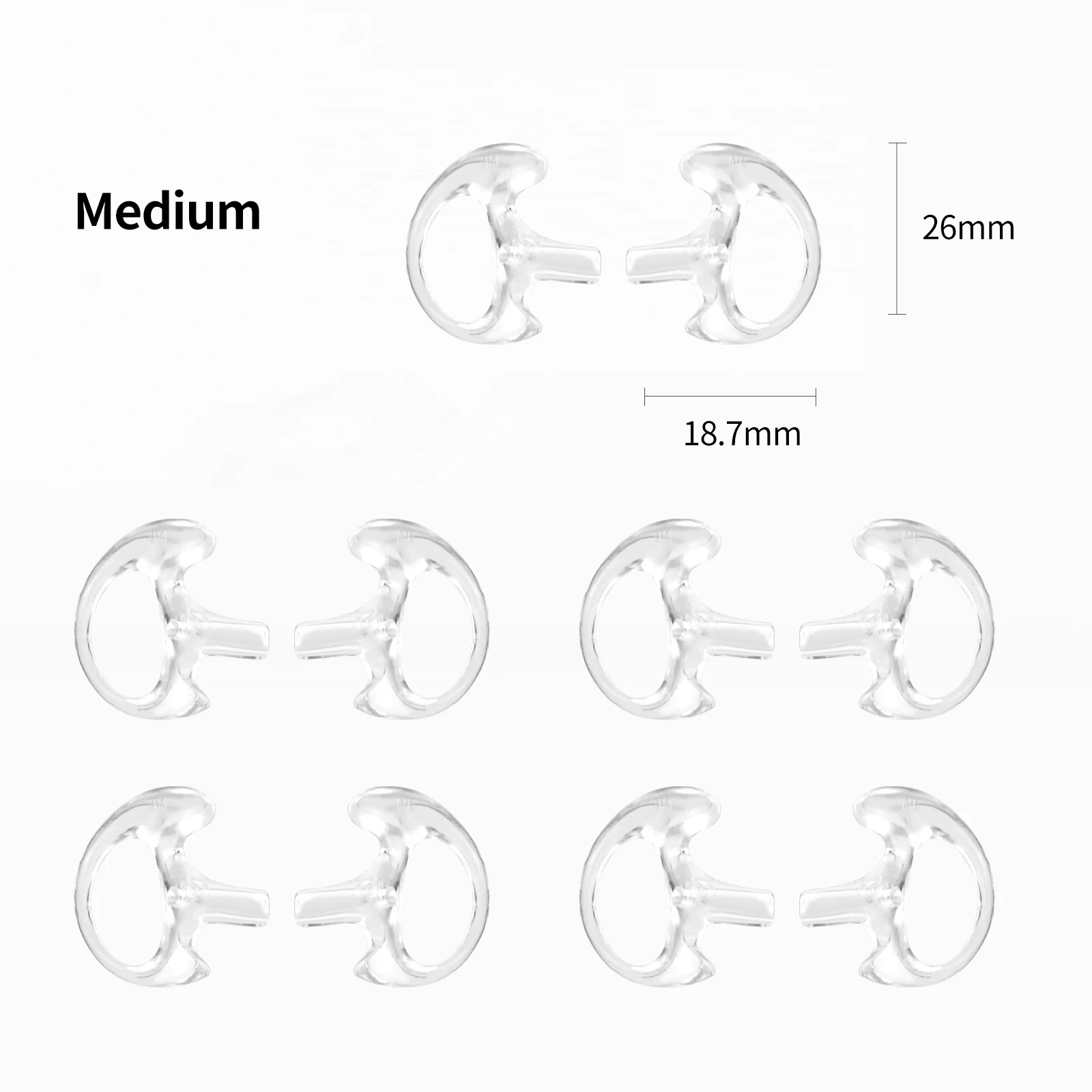 Soft Silicone Earbud for Walkie Talkie, Radio Earpiece, Earplug, Acoustic Earpieces, Headset,Two-Way Radios Coil, Tube Audio