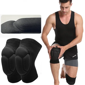 1คู่หนาฟุตบอลวอลเลย์บอลกีฬา Extreme Sports สกีเข่า Pads ฟิตเนส Knee การสนับสนุนขี่จักรยานที่กันเข่า