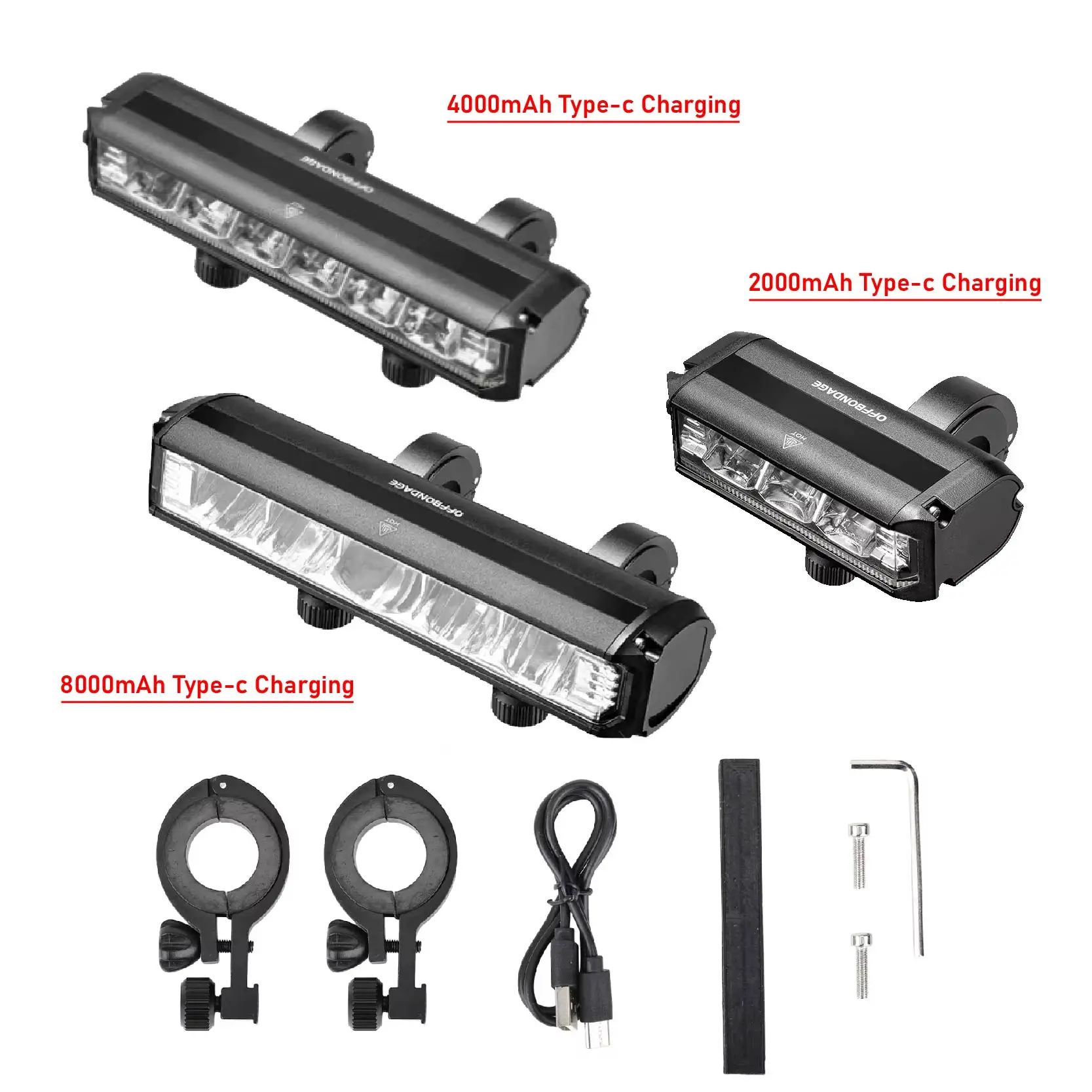 Waterproof USB Rechargeable Bicycle Headlight (2000/4000mAh) 6