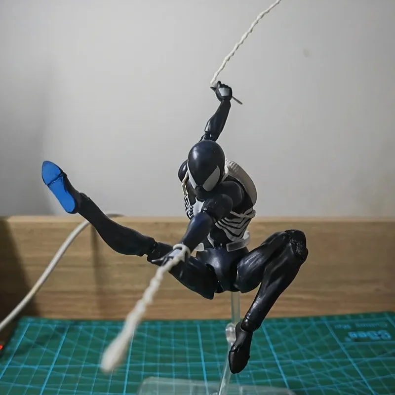 CT Toy Spider Man Maf147 Manga Figure The Amazing Spiderman Black Costume Venom Symbiotic Action Figures Shf Figuarts Boys Gift