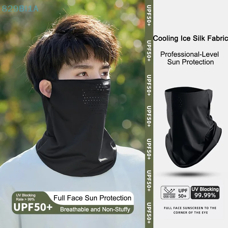 

Спортивная солнцезащитная маска для лица с ушной петлей, мужская летняя легкая солнцезащитная маска для защиты от ультрафиолета