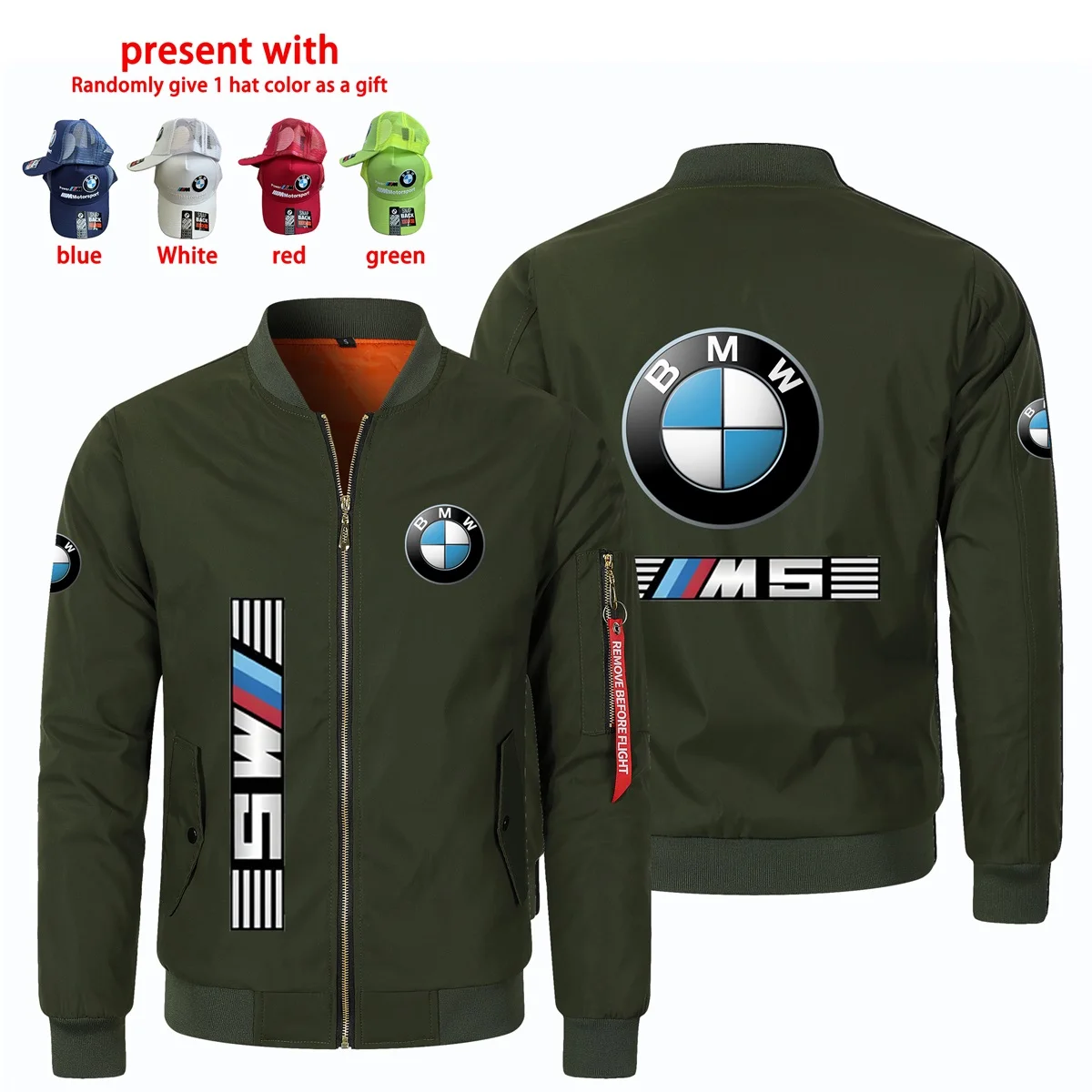 Complimentary Hat, 2025 New Casual Simple BMW Velvet Jacket Men's BMW Jacket Outdoor Sport Motorcycle Zipper Jacket Motorcycle