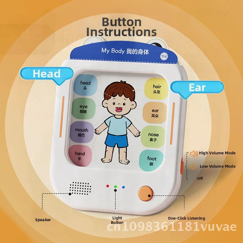 Früherziehungs-Lernmaschine für Kinder von 3 bis 6 Jahren mit intelligenter Sprachkarte zum Lesen, Sprache, Mathematik, Englisch und Alt