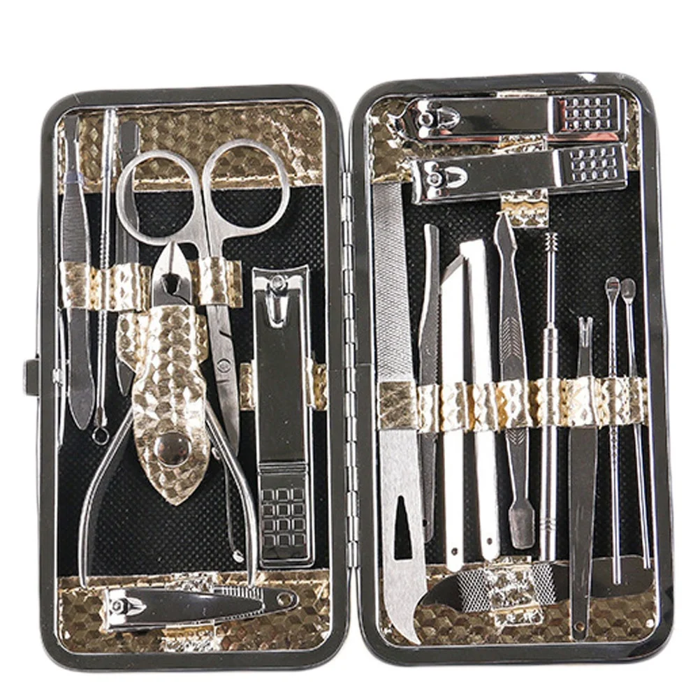 19 قطعة مجموعة واحدة أدوات التشذيب دائم خفيفة الوزن مقبض طويل لأدوات مانيكير وباديكير صالون المنزل استخدام أداة قص الأظافر مجموعة مانيكير #2