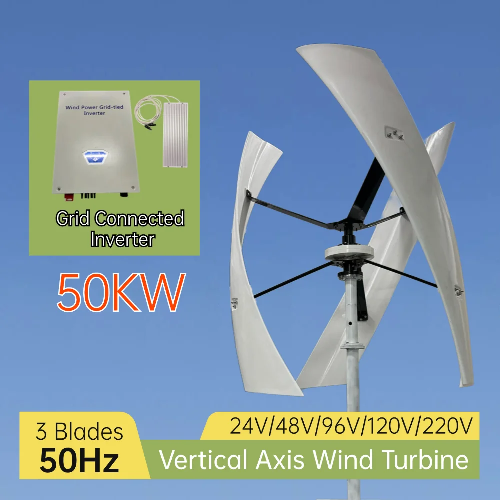 

Free Energy 30KW 40KW 50KW Vertical Axis Permanent Maglev Wind Turbine 48V 96V 110V 120V 220V High Efficiency Wind Generator