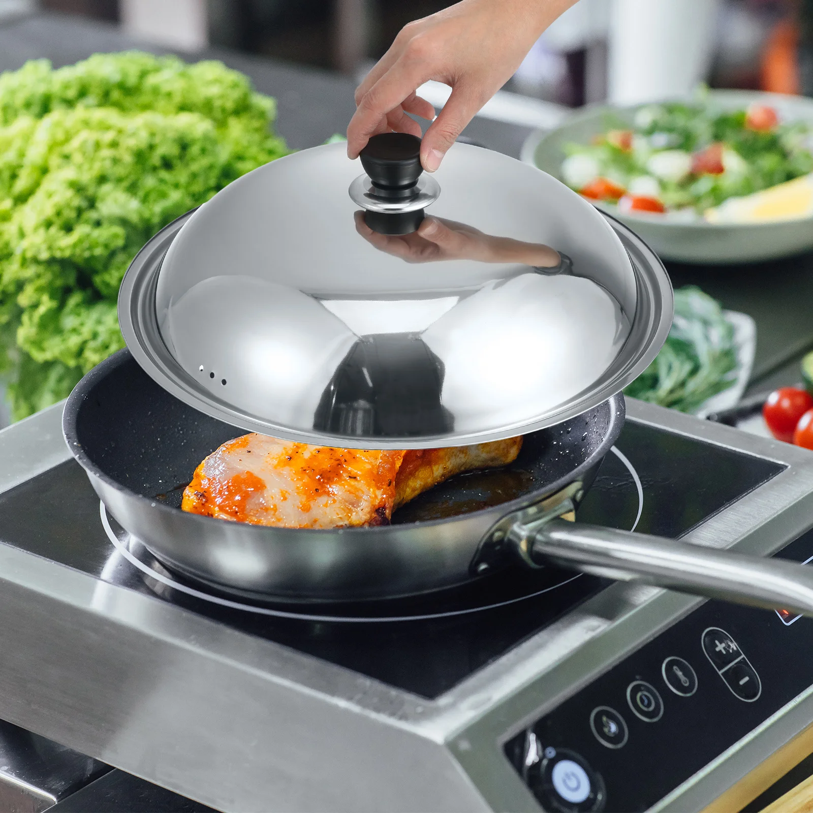 

Stainless Steel Pot Cover 36Cm Anti Oil Splashing Lid For Pots Pans Cooking Tool Heat Resistant Kitchen Gadget Smooth