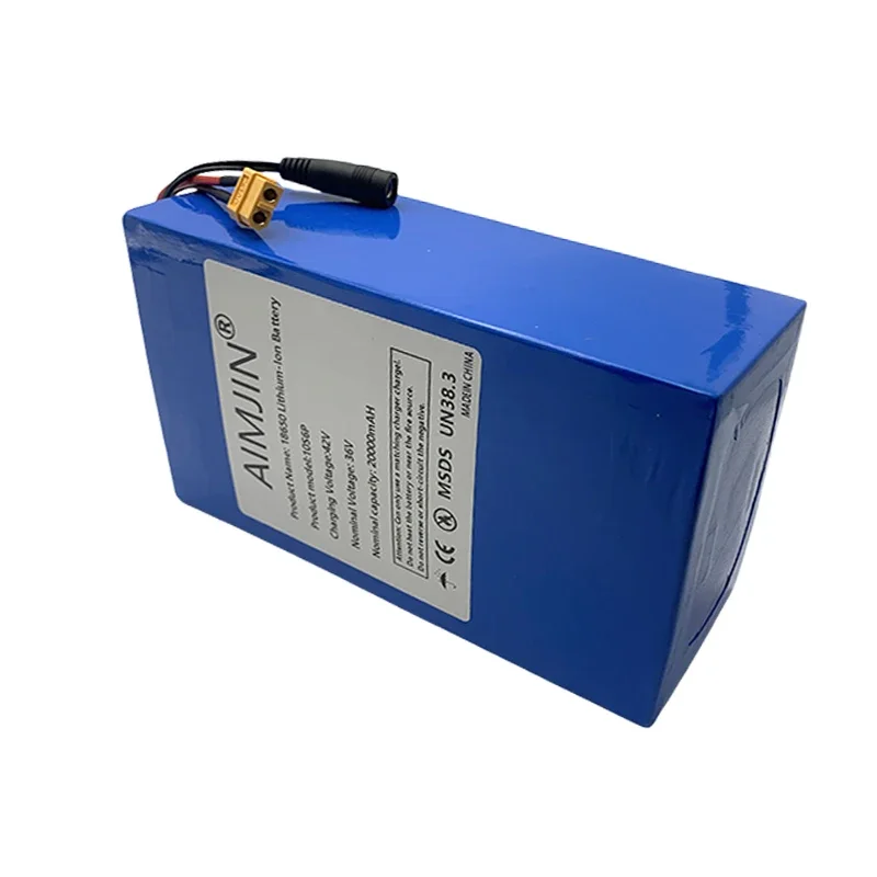 10S6P 36V 20Ah ebike battery pack 18650 lithium ion battery 500W high power and large capacity 42V motorcycle scooter XT60 plug