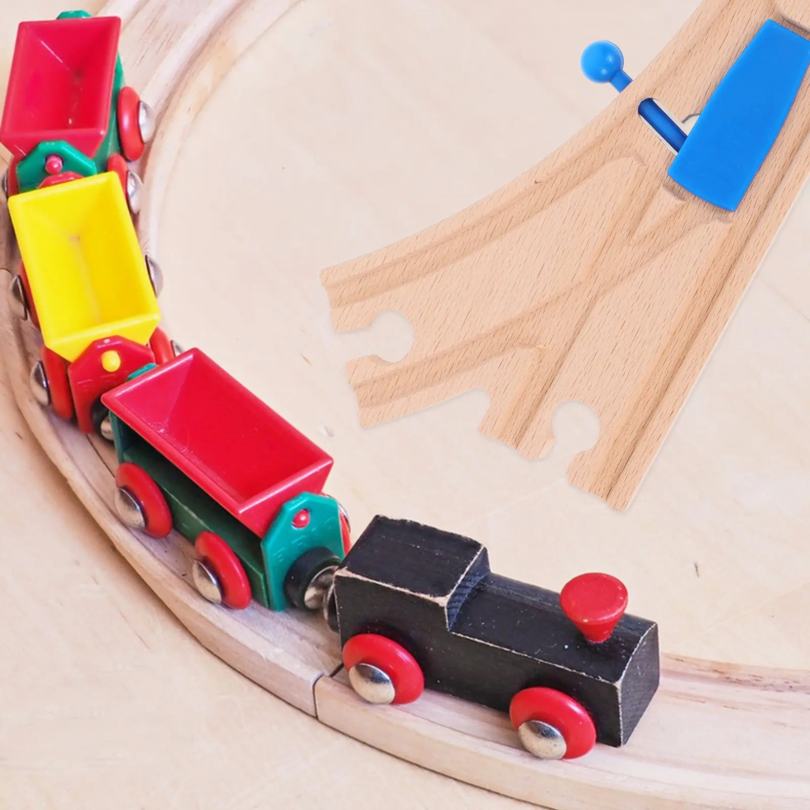 Wooden Train Track Set Kids Railway Building Toy Creative Layout Play Enhances Memory and Dexterity