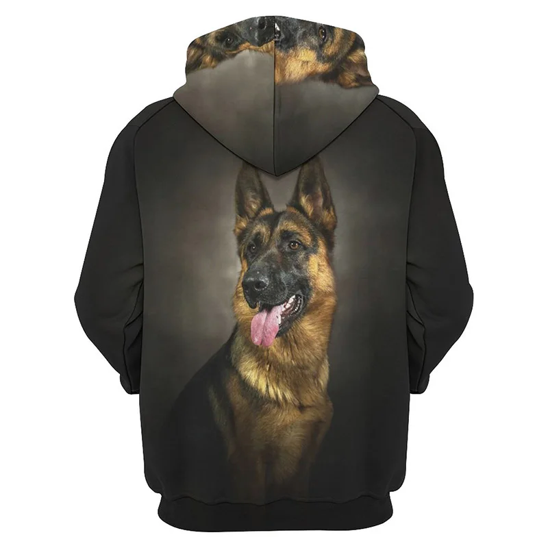 German Shepherd Dog Hoodie Men Clothing New 3D Pug Doggy Printed Hoodies Women Harajuku Fashion Tops y2k Pullovers Hooded Hoody