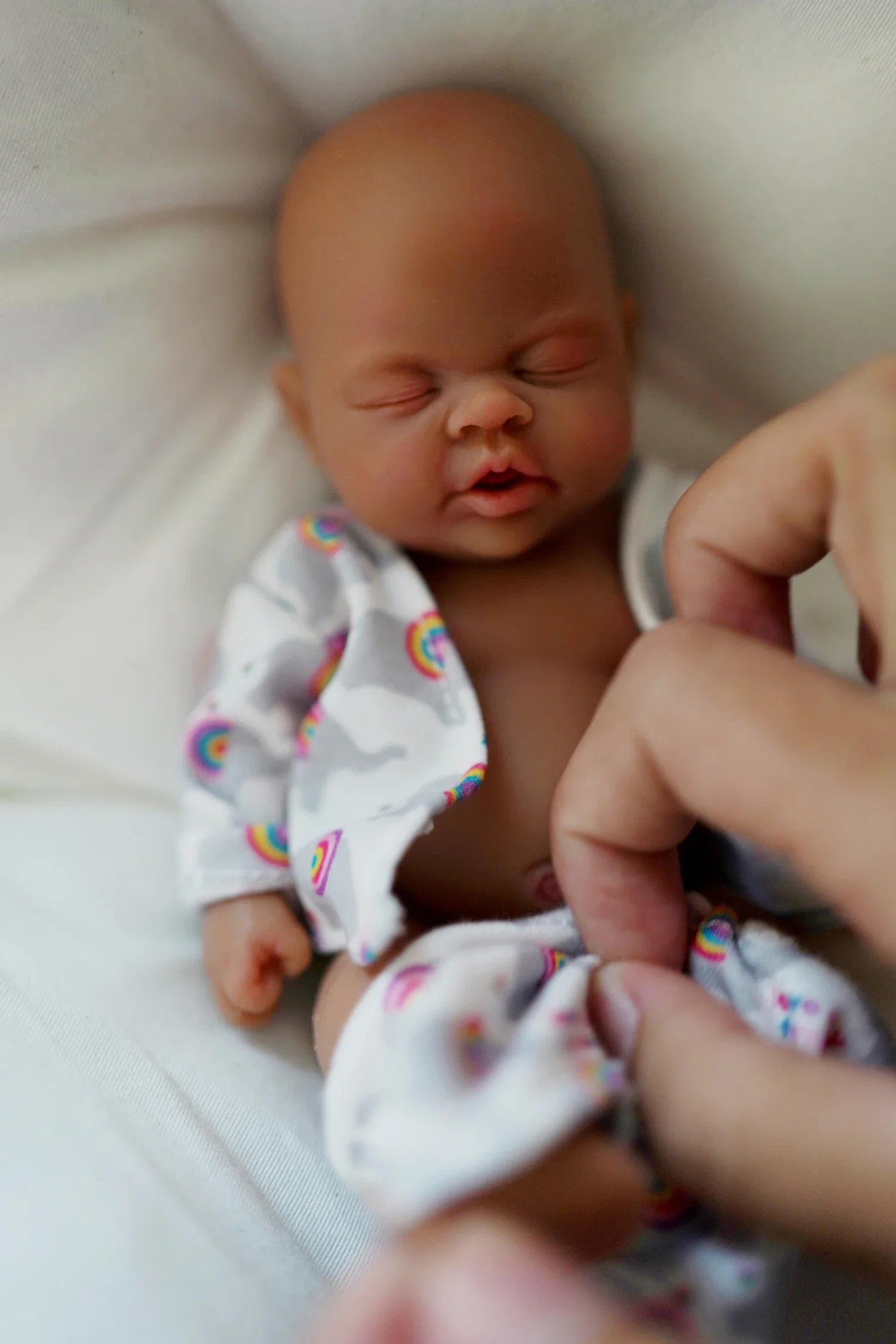 7 Inch Full Body Soft Silicone Black African American Baby Owen Lifelike Mini Reborn Doll Surprise Children Anti-Stress