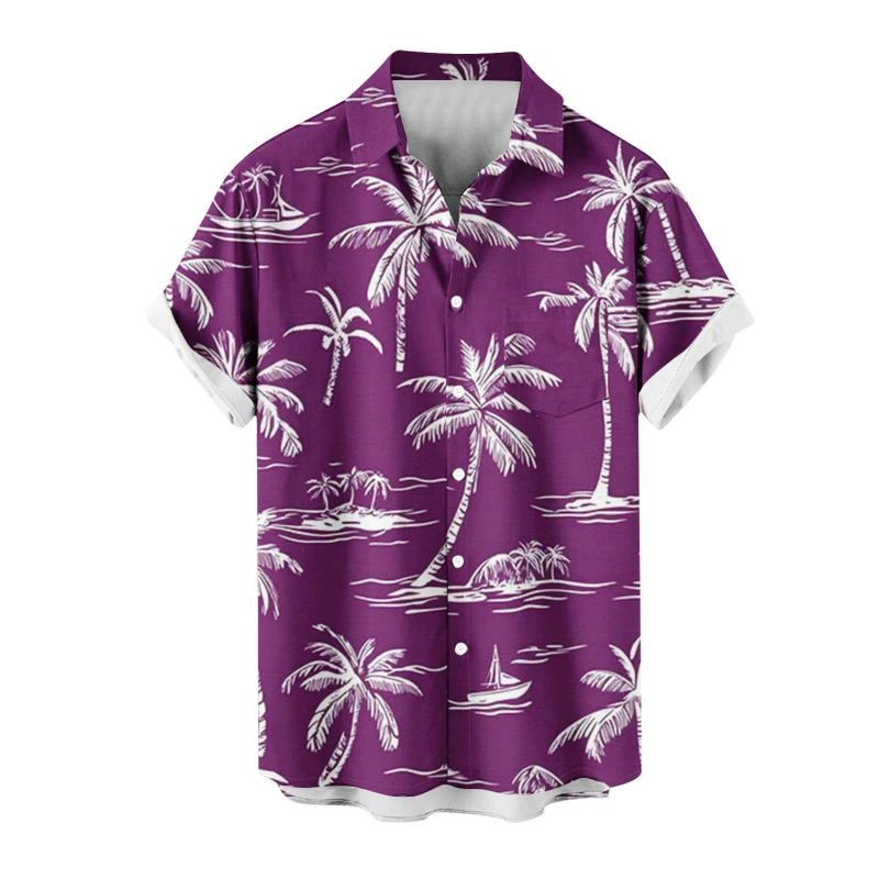 

3D Print Mens Hawaiian Shirts Short Sleeve Button Down Shirt Tropical Floral Printed Beachwear Summer Beach Party Casual Clothes