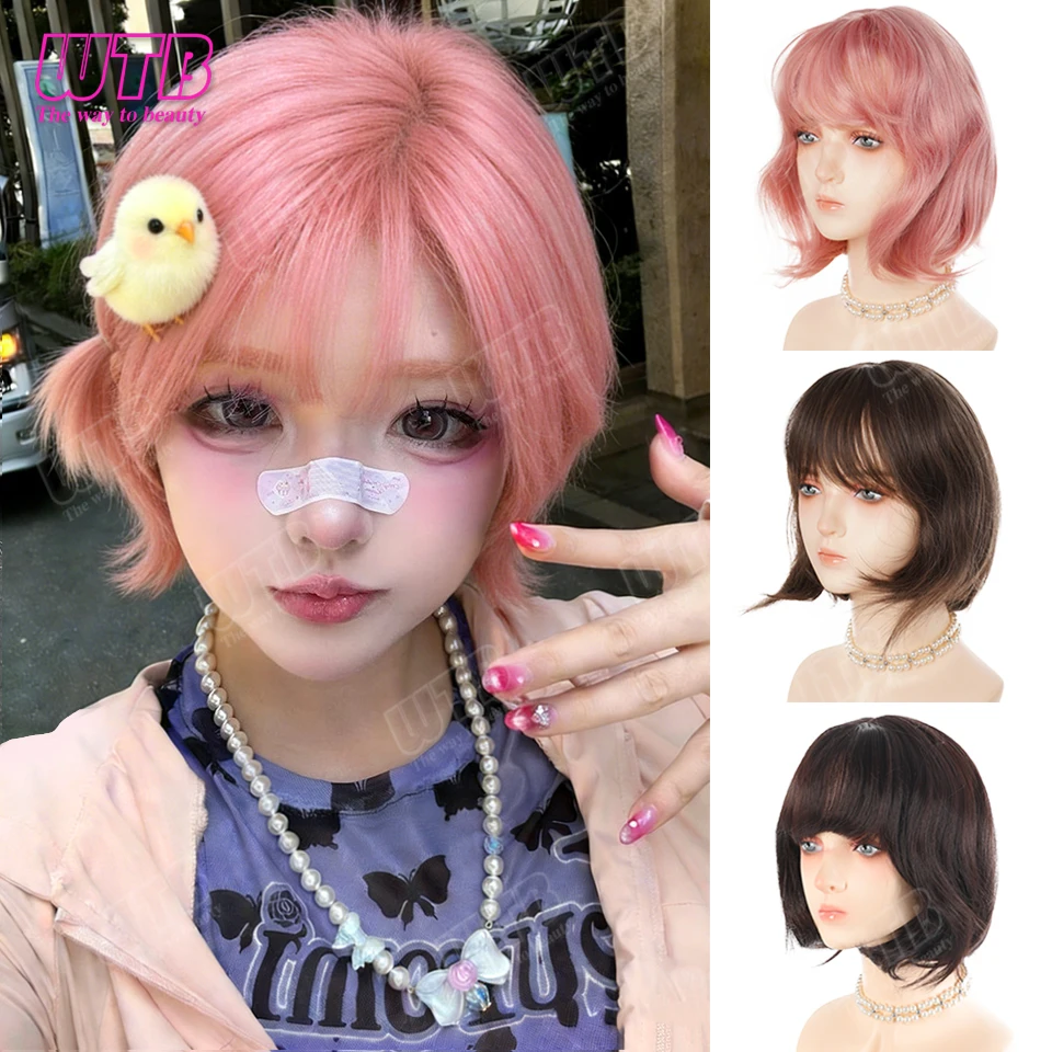 

Синтетический парик Лолиты с пушистыми слегка волнистыми короткими волосами и челкой, подходящий для женской повседневной носки, праздников и косплея