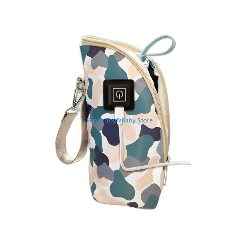 USB Heated Veiling Insulated Bottle Bag For Travel And Outdoor Use With Slide Ending Polyester Substance C90B