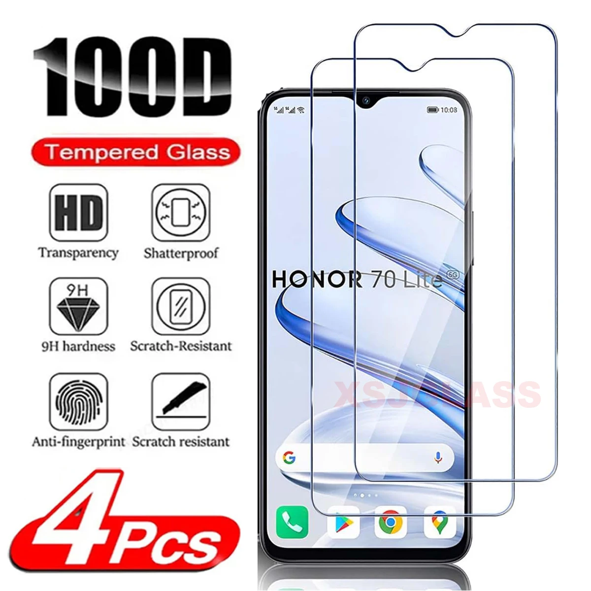 

2/4Pcs Tempered Glass For Huawei Honor 70 Lite HD Screen Protector Film