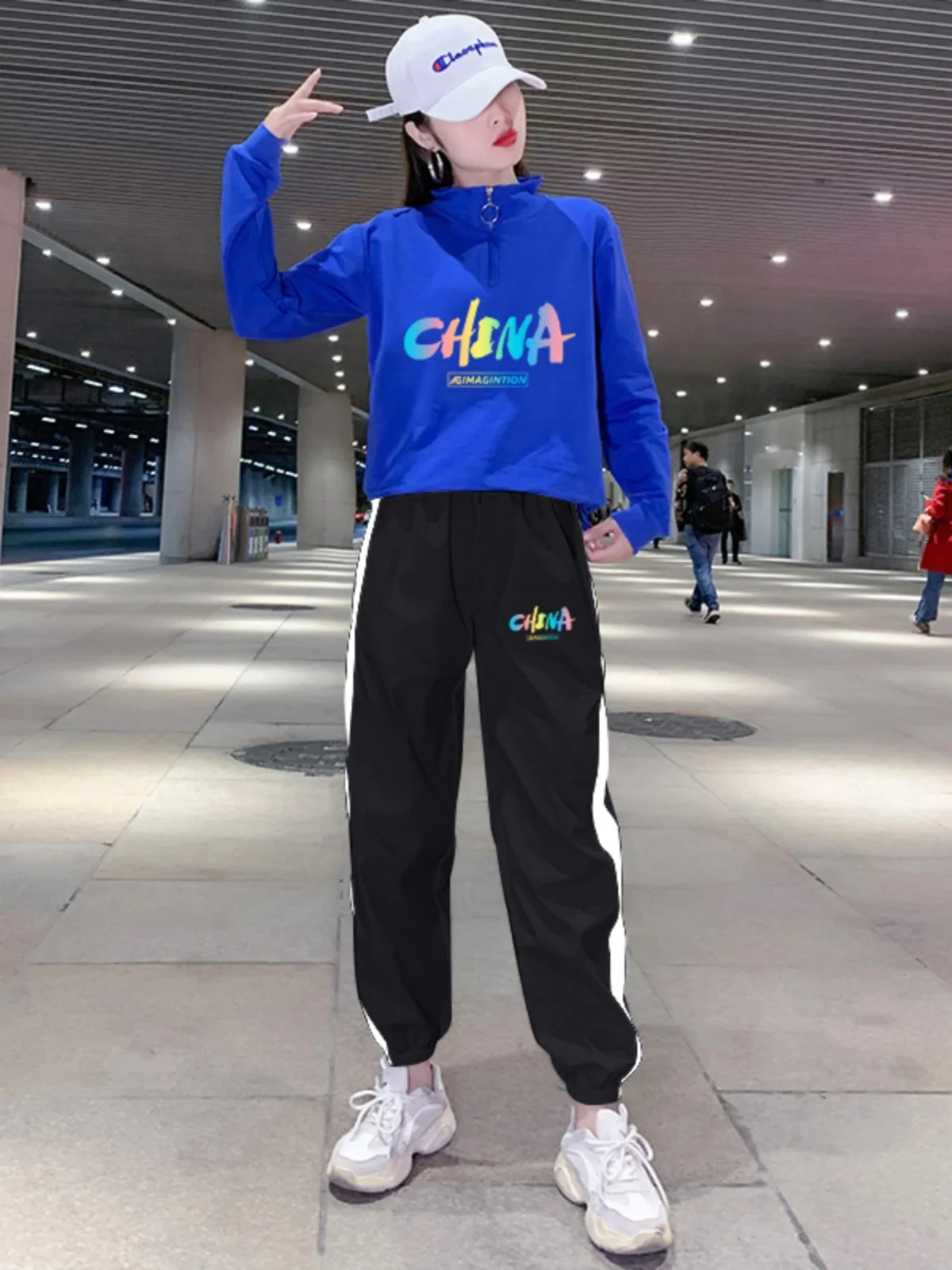 Faionable Fitn Square Dance Outfit Set New Sle Yang Li  Sports Wear Cotton Fabric Autumn Season Ladies Set