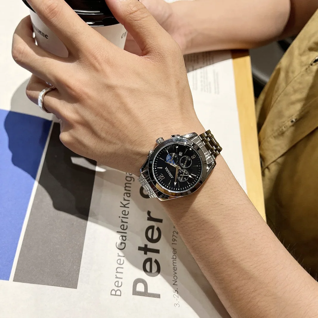 

Мужские кварцевые часы W2912L1 Классический стиль с ремешком из нержавеющей стали и корпусом с серебряным циферблатом