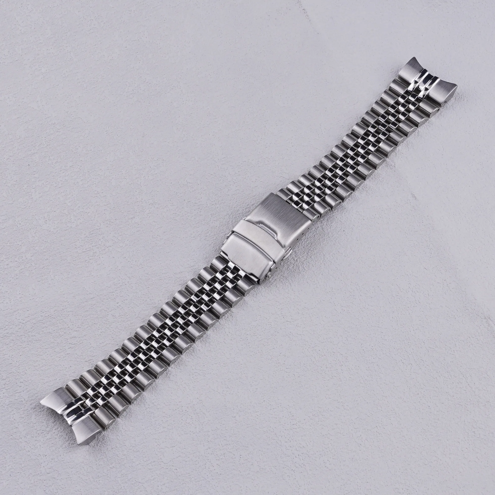 For Seiko Sea Urchin SNZF13 SNZF15 SNZF17 SNZF19 22mm Solid Curved-End Stainless Steel Silver WatchBand Strap Bracelet By Rolamy