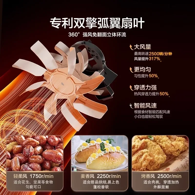 

Air fryer household large-capacity oven integrated far-infrared product visual no-turn-over electric fryer