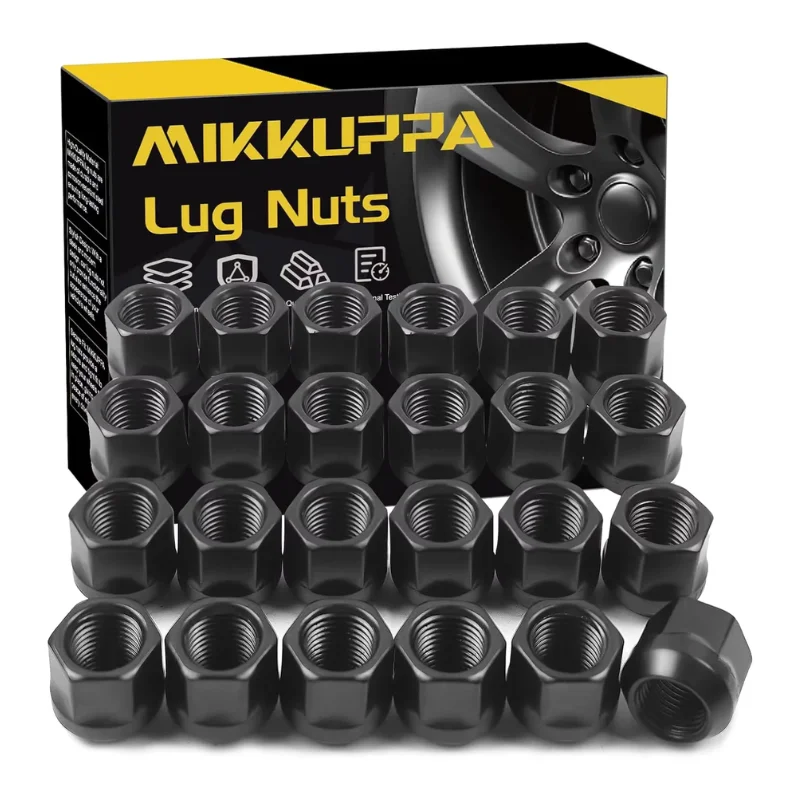 

MIKKUPPA 24PCS M14x1.5 Steel Black Closed End Lug Nuts – Durable Anti-Rust Steel Wheel Lug Nut Kit for Car Truck SUV Wheels
