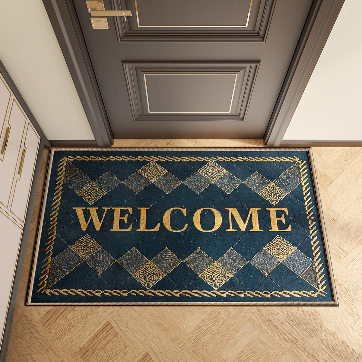 Geometry Welcome Entrance Doormat Outdoor Indoor Room Area Rugs Hallway Front Door Mat Carpet Custom Washable