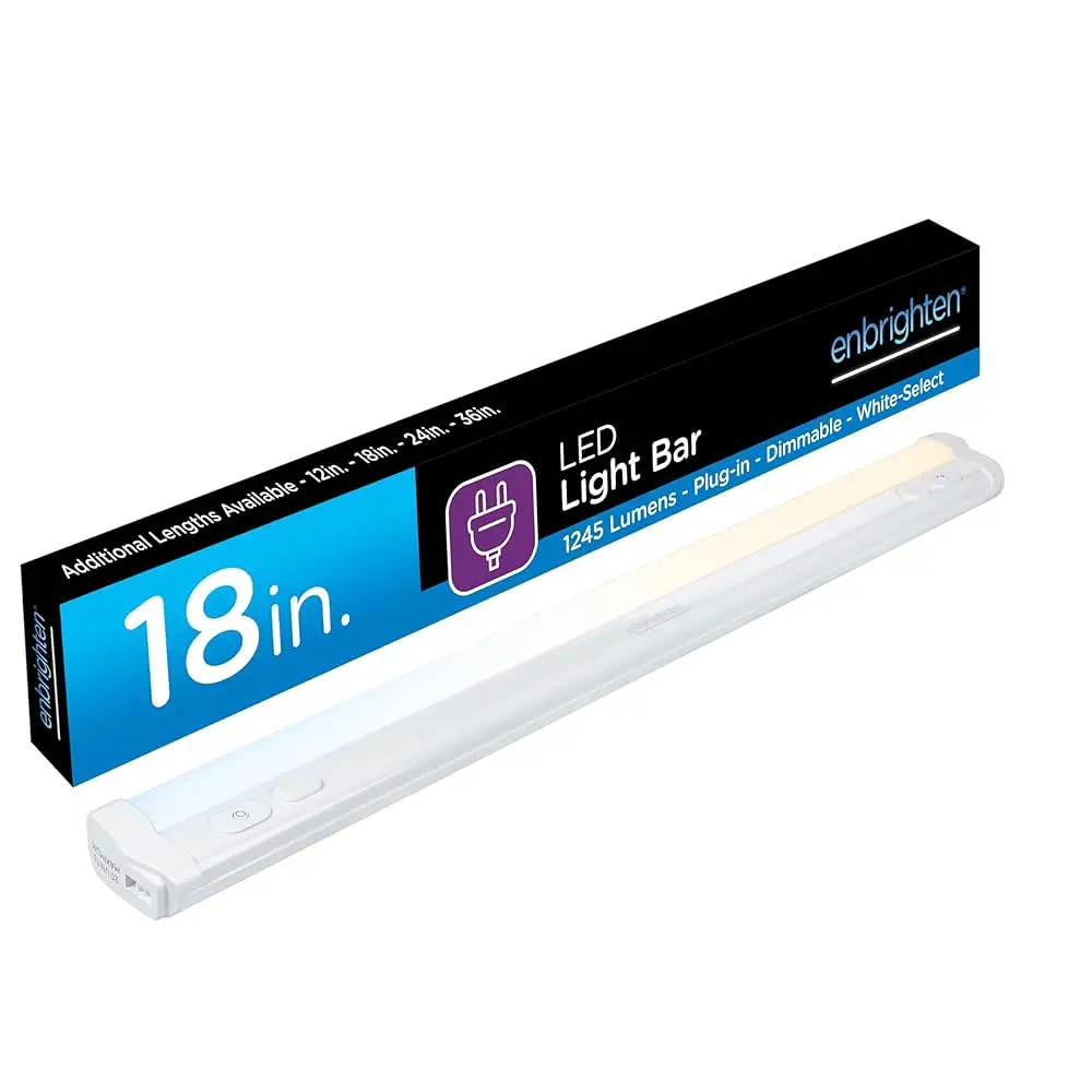 

18 H Plug-In Under Cabinet Lights, 1245 Lumens, Five White Settings From (2700K-6500K), Full Range Dimmable, One-Touch Sync