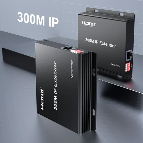 Imagen 1 del producto Extensor IP HDMI KVM de 300m sobre Cable Rj45 Cat6, extensor Ethernet KVM USB de 150M, extensor IP de 300m para cámara PS4, PC a Monitor de TV