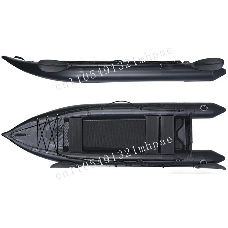 

2-Person Inflatable Fishing Kayak w/ Aluminum Oars & Pump - Lightweight PVC Canoe for Lake/River, Durable Portable Watercraft
