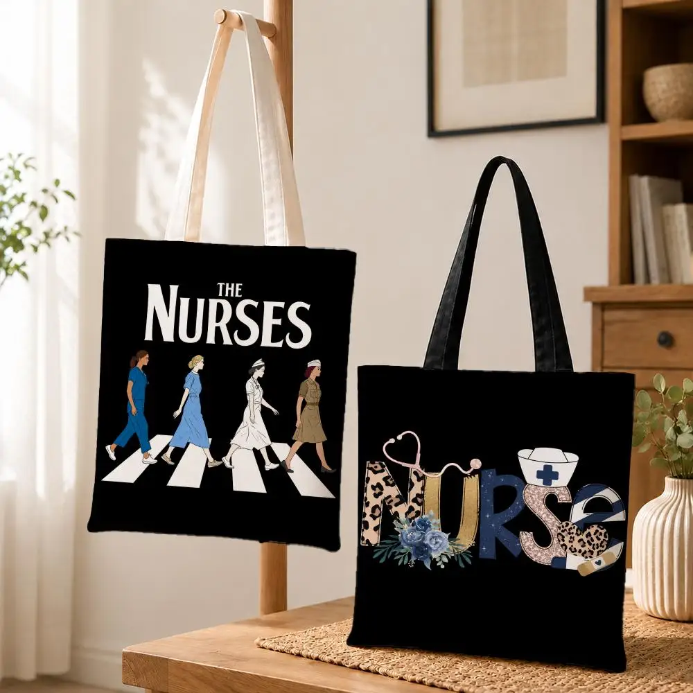 Nurse Leopard Stethoscope Print  Storage Bags Canvas tote bag suitable for work school daily commuting and other occasions
